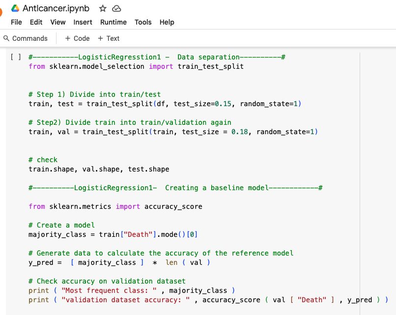 Model selection notebook