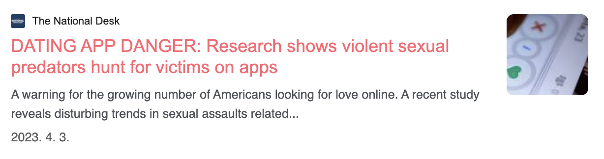 Article about dating app safety